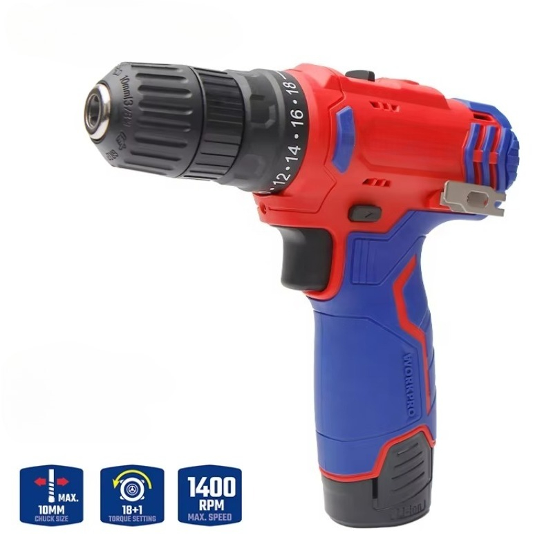 Power Tools Drill - สว่านไร้สาย 12V 10 มม. เครื่องมือไฟฟ้าไร้สาย พร้อมแบตเตอรี่