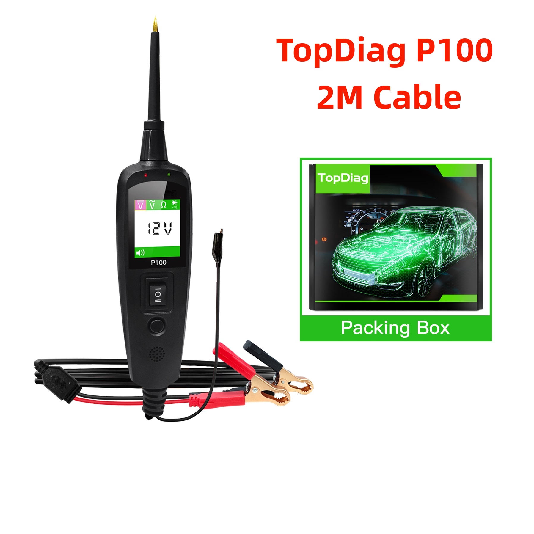 Power Tools In Automotive - TopDiag P100 2M เครื่องทดสอบวงจรไฟฟ้ารถยนต์ 2V 24V