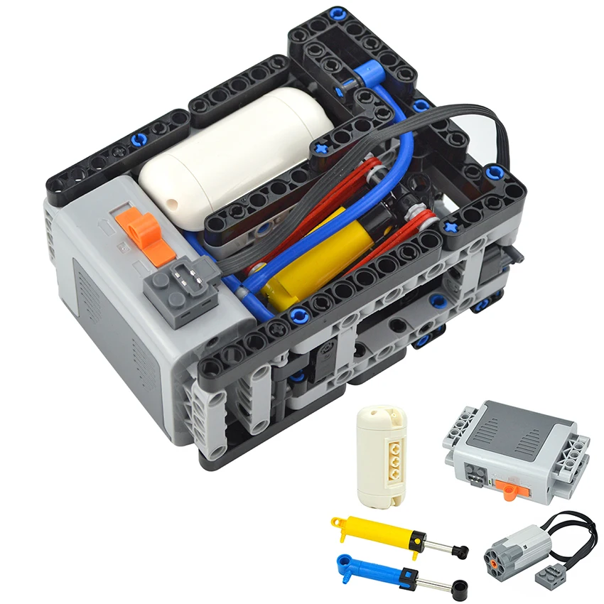 Power Tools Lego - โมเดลคอมเพรสเซอร์ไฟฟ้าอัตโนมัติพร้อมมอเตอร์นิวเมติกส์หุ่นยนต์ DIY บล็อกตัวต่ออิฐรุ่นใหม่เทคนิคนิวเมติกส์
