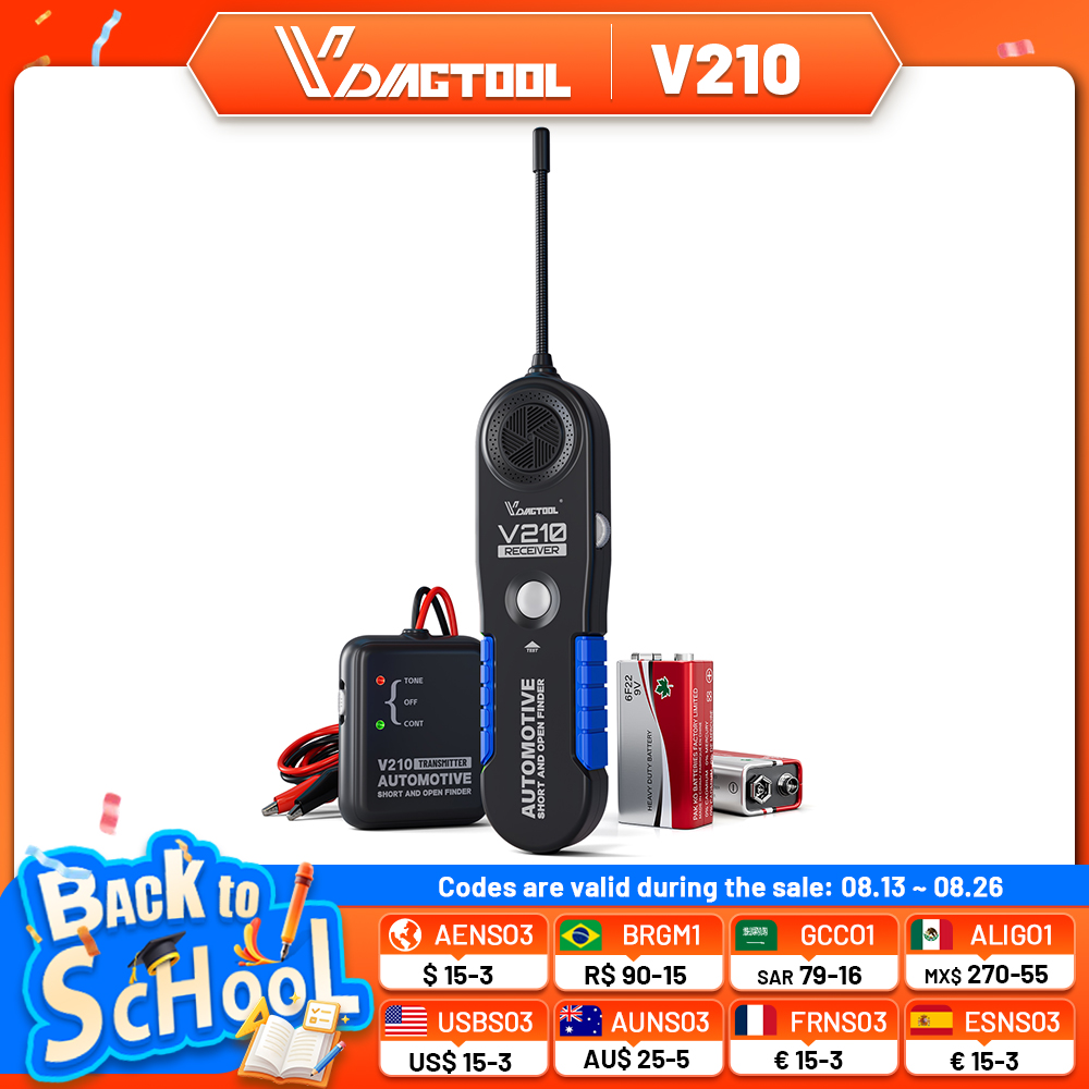 Power Tools In Automotive - เครื่องมือวัดวงจรไฟฟ้ารถยนต์ VDIAGTOOL V210 หัววัดไฟรถยนต์ 12V 24V
