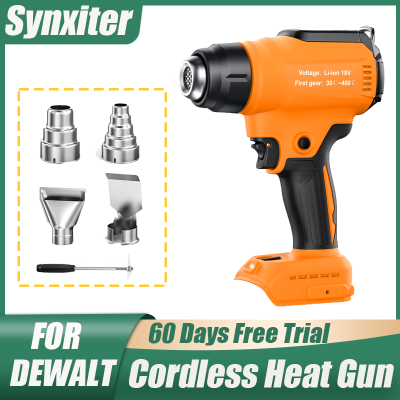 Heat Gun Variable - ปืนความร้อนไร้สายสําหรับ DeWalt 18V แบตเตอรี่ไร้สายไฟฟ้ามือถือปืนความร้อนพร้อมหัวฉีดสําหรับงานฝีมือหดห่อ