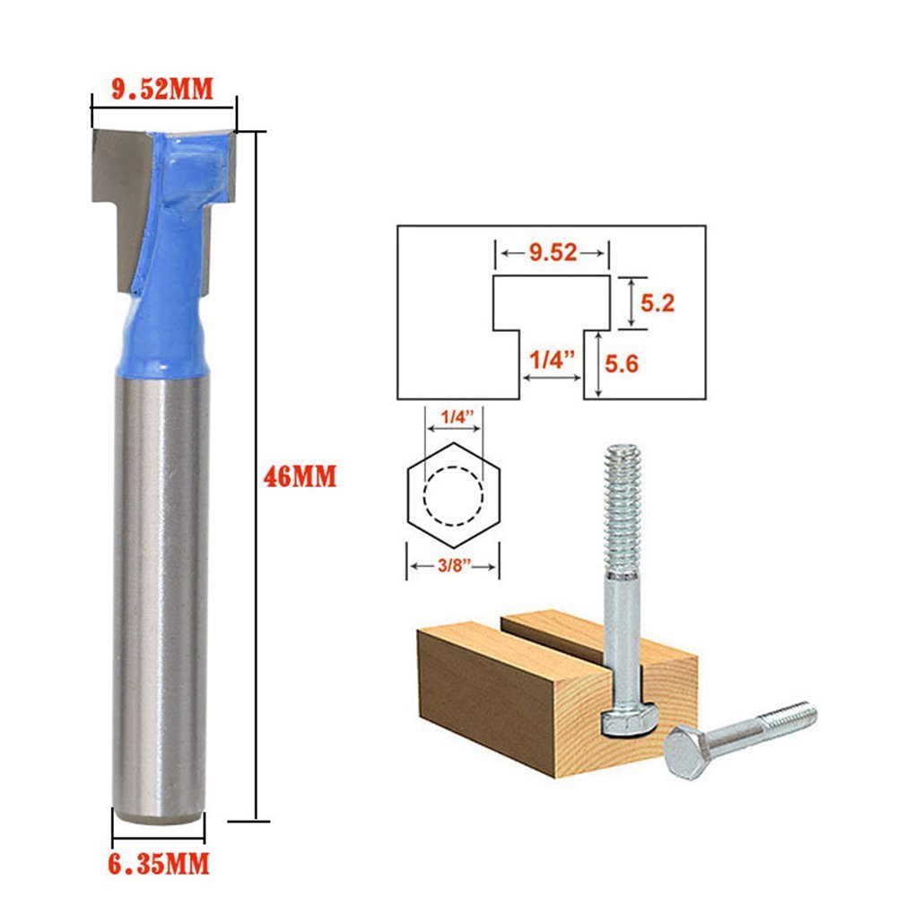 Power Tools Router - A11I 1/4 นิ้ว Shank T-Slot CUTTER