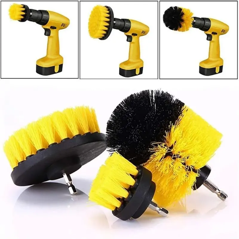 Power Tools Router - ชุดแปรงขัดทำความสะอาด 3 ชิ้น/ชุด สำหรับขัดพื้น กระเบื้อง อ่างอาบน้ำ
