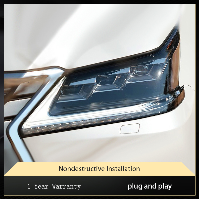Power Tools Band - ไฟหน้าที่มีประสิทธิภาพสําหรับรถยนต์Lexus LX570 2016-2020 LX 570 ด้านหน้าโปรเจคเตอร์เลนส์DRLไฟเลี้ยวLEDรถอุปกรณ์เสริมเครื่องมือ