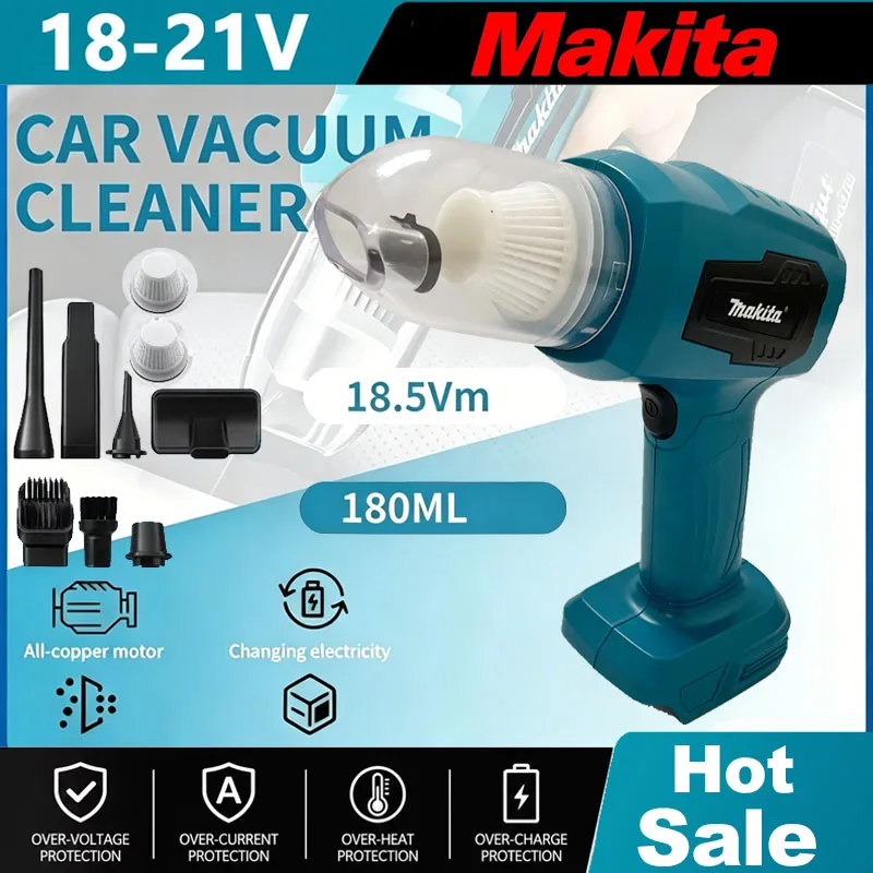 Power Tools Vacuum - เครื่องดูดฝุ่นไร้สาย Makita สำหรับรถยนต์ขนาดเล็ก อเนกประสงค์ ดูดฝุ่นแบบมือถือ ชาร์จไฟได้