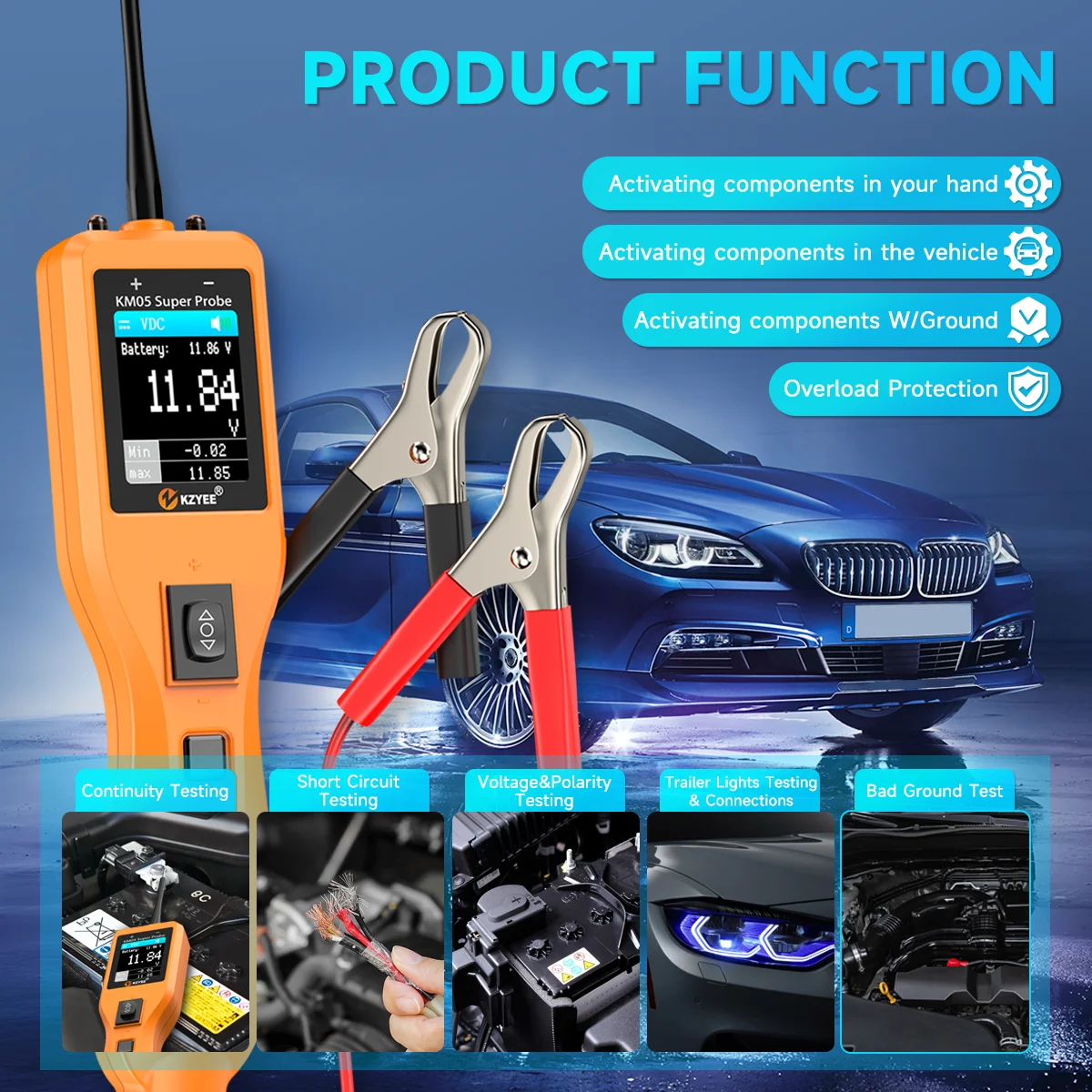 ชุดทดสอบวงจรไฟรถยนต์ KZYEE KM0 - Power Tools In Automotive บทวิจารณ์และราคา