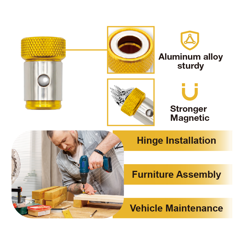 หัวจับดอกไขควงแม่เหล็กขนาด 1/4 - Power Tools Yellow Color บทวิจารณ์และราคา