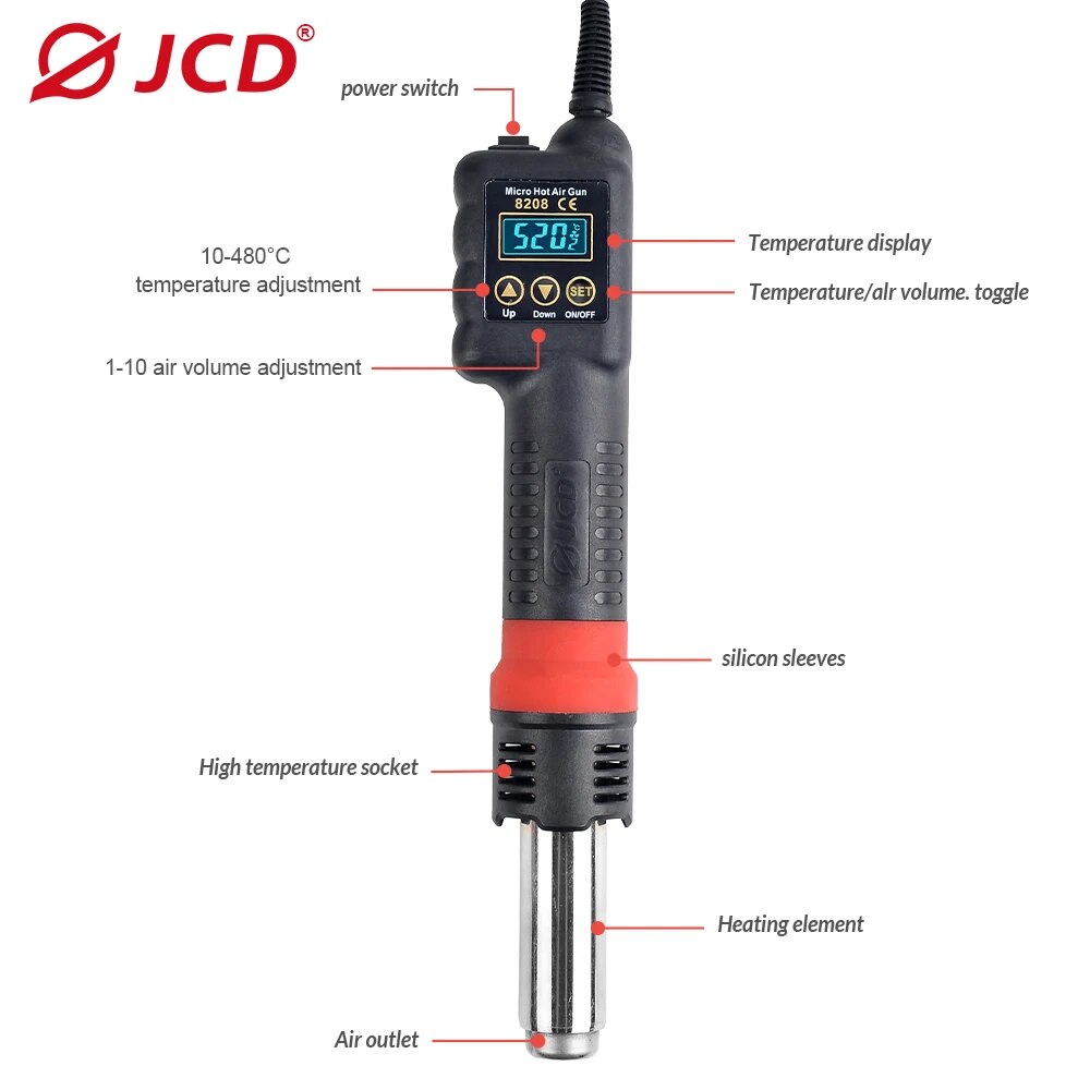 Jcd ปืนลมร้อนขนาดเล็ก8208 750ว - Heat Gun Variable บทวิจารณ์และราคา