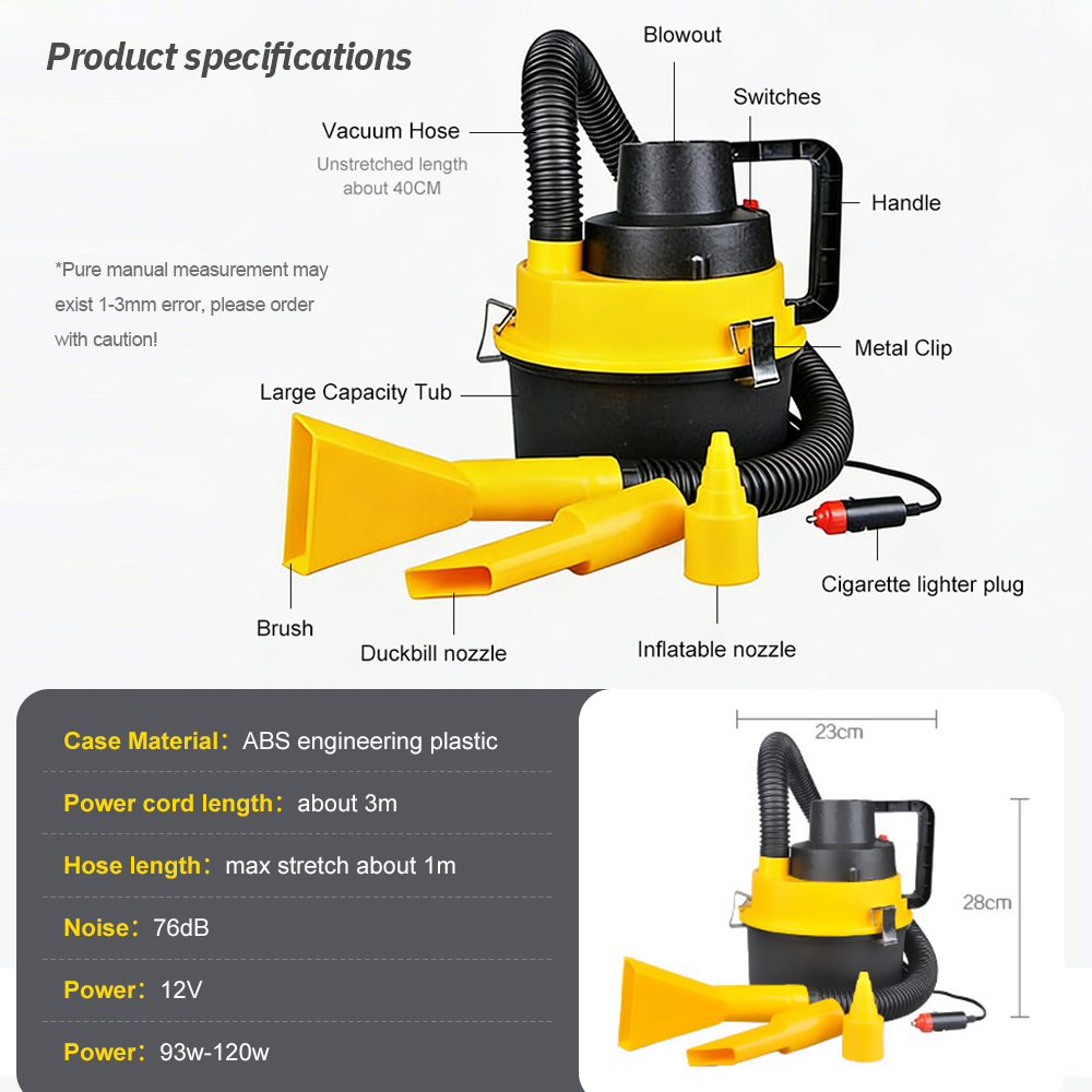 เครื่องดูดฝุ่นแบบพกพาในรถยนต์  - Power Tools Vacuum บทวิจารณ์และราคา
