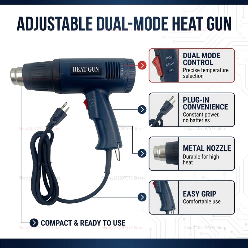 ปืนลมร้อนรุ่นใหม่ 2500W ปืนลมร - Heat Gun Variable บทวิจารณ์และราคา